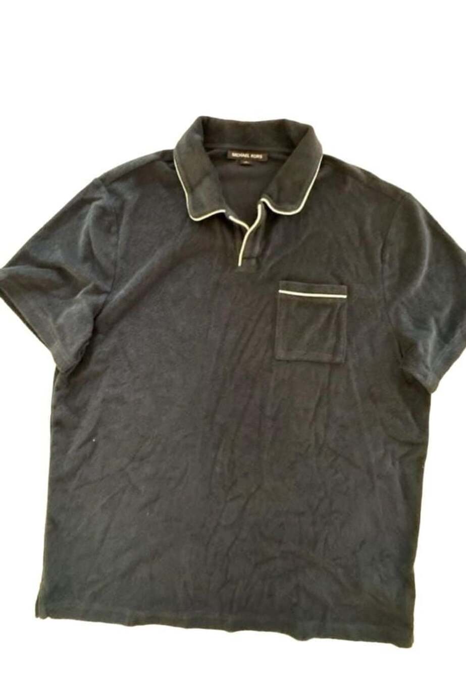 Michael Kors Johnny Terry Cloth Polo Shirt XL Blue Pocket